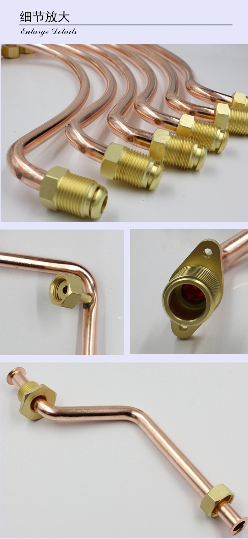 Copper Connection Pipe Facilities Heating Stove Pipeline Machine Fitting with Flared Nut