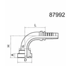 Chinese Manufacturer of 90&deg; SAE Flange 9000 Psi Hydraulic Hose Ends Hose Fitting