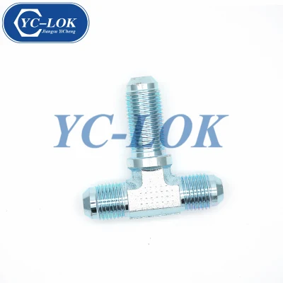 Carbon Steel Jic Ferrule Male Cone Tee Flared Tube Fittings